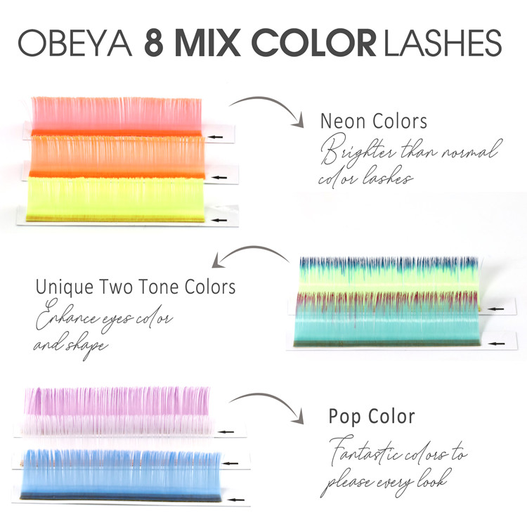 Individual Colored Eyelash Extensions Private Label LM